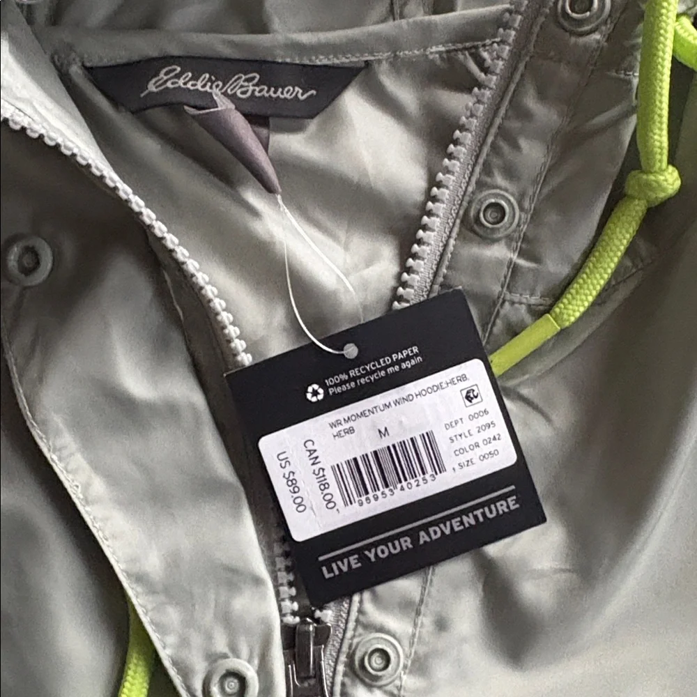 Eddie Bauer Momentum Wind Hoodie Jacket medium NWT - Picture 4 of 4